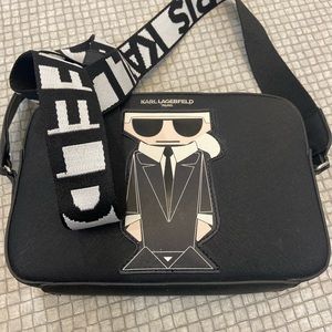 Karl Lagerfeld PARIS MAYBELLE CROSSBODY BAG SHOULDER PURSE black $ 178 NWT